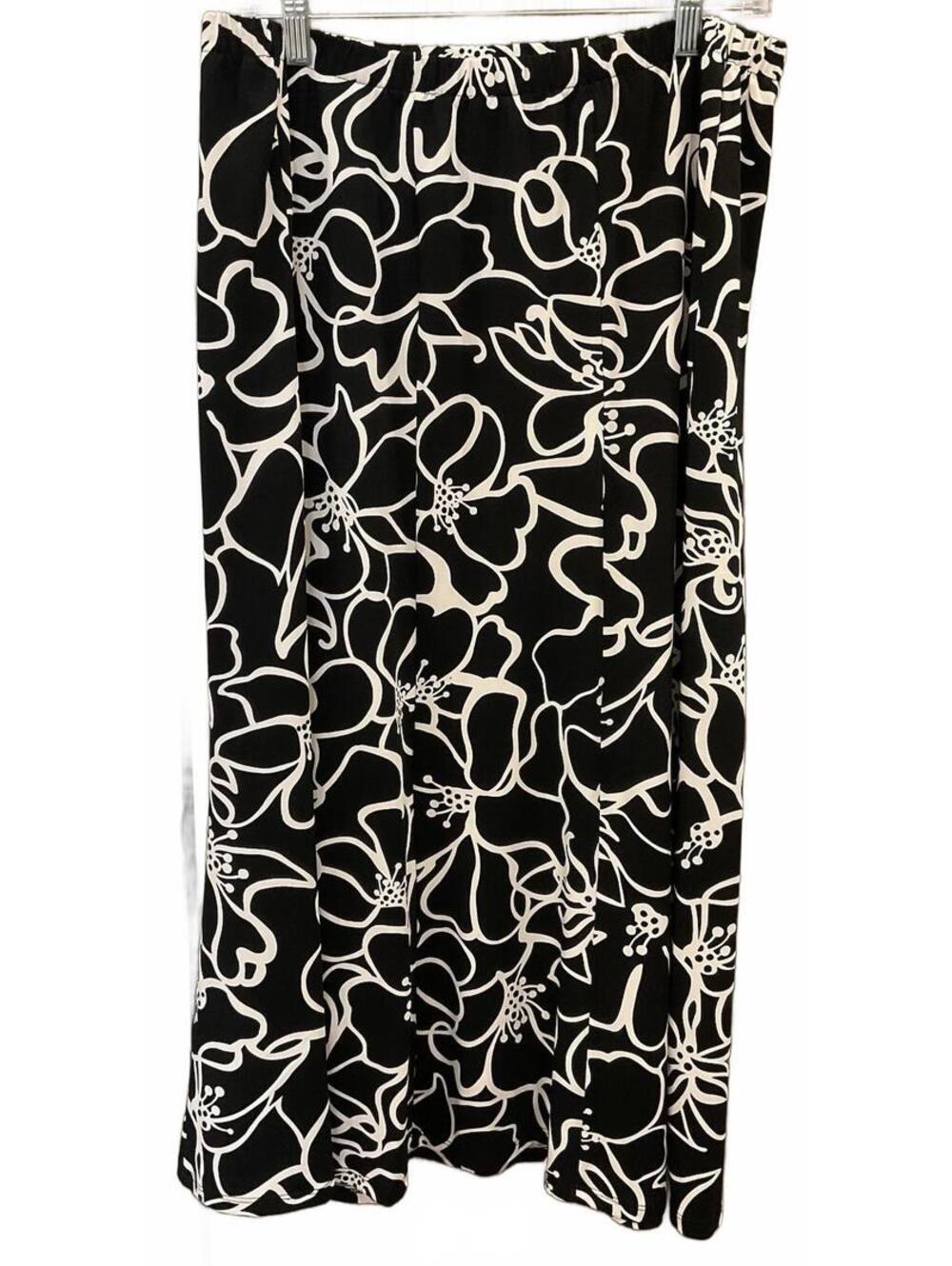 TanJay Womens Elastic Waist Black/white Skirt Size M